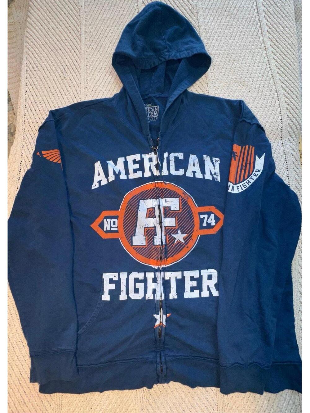 American Fighter By Affliction Mens Zip Up Hoodie 2XL